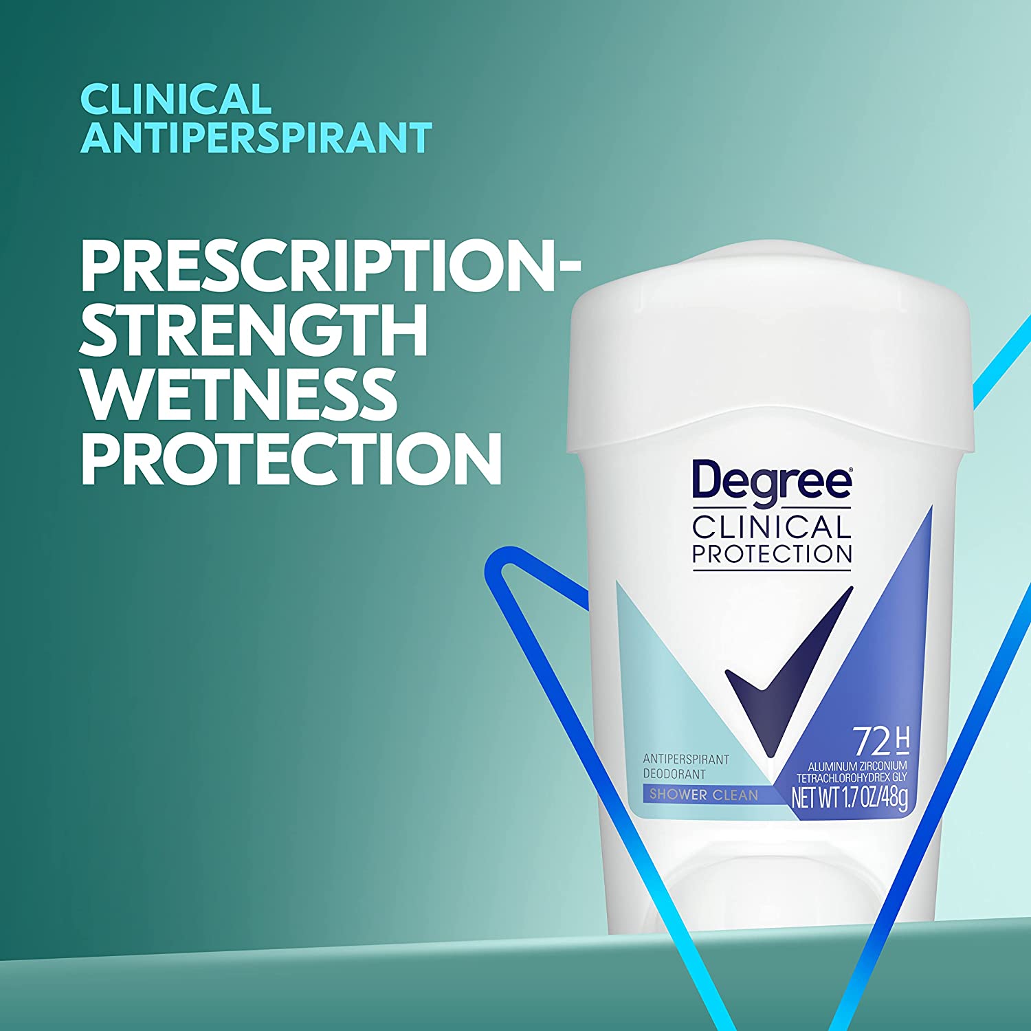 Degree Clinical Protection Antiperspirant Deodorant 72-Hour Sweat & Odor Protection Shower Clean Antiperspirant for Women 1.7 oz - Image 6